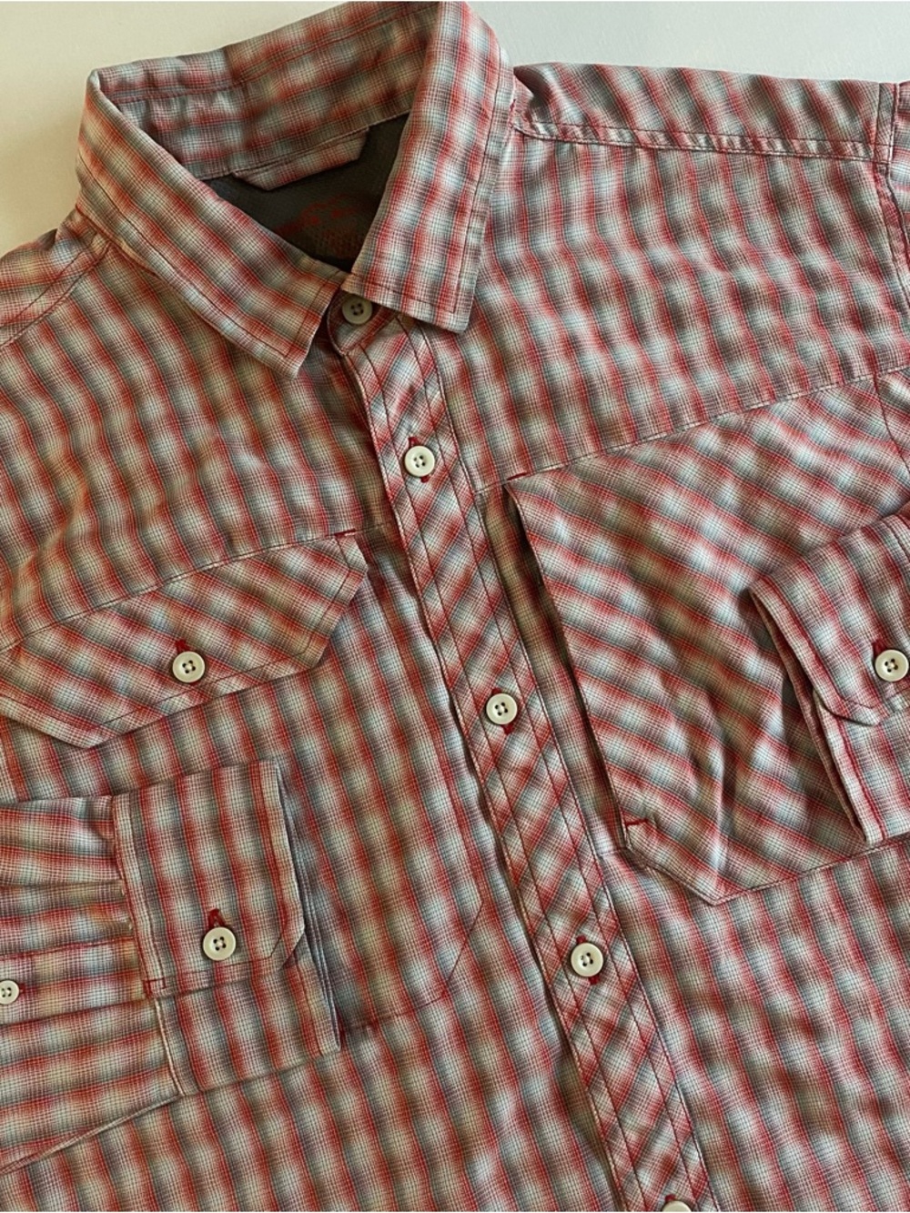 Eddie Bauer Button Up Men XL Fishing Outdoor Hiking Performance Woven Shirt